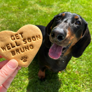 "Get Well Soon" Personalised Dog Biscuits Gift Set