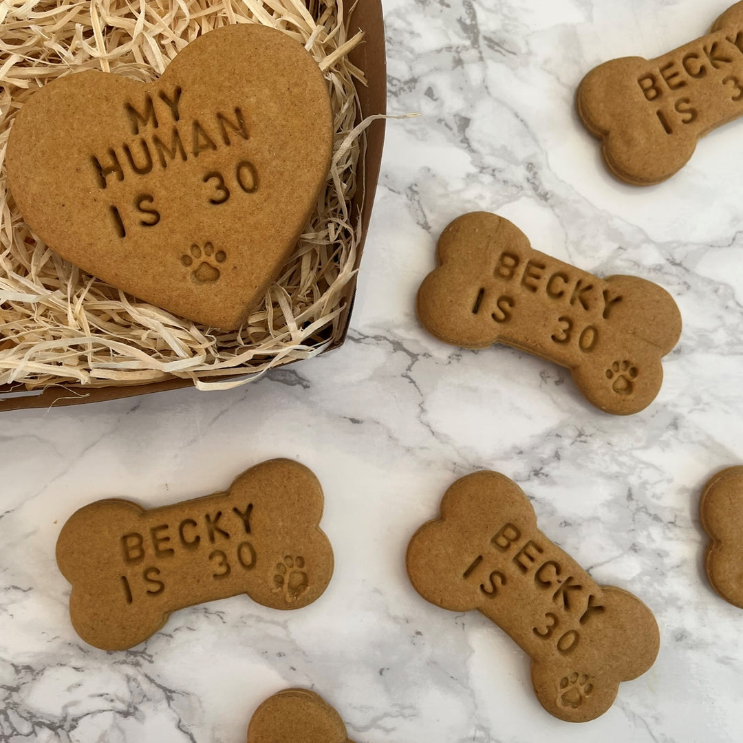 "My Human is ..." Personalised Birthday Dog Biscuits Gift Set