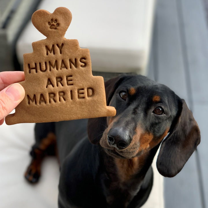 "My Humans Are Married" Personalised Dog Biscuits Wedding Gift